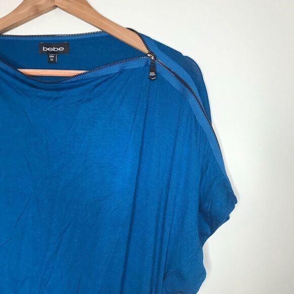 Bebe Sz XS Blue Sapphire Zipper Dress - Picture 1 of 7
